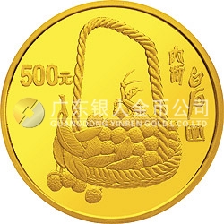 中國(guó)近代國(guó)畫大師齊白石金銀紀(jì)念幣5盎司圓形金質(zhì)紀(jì)念幣